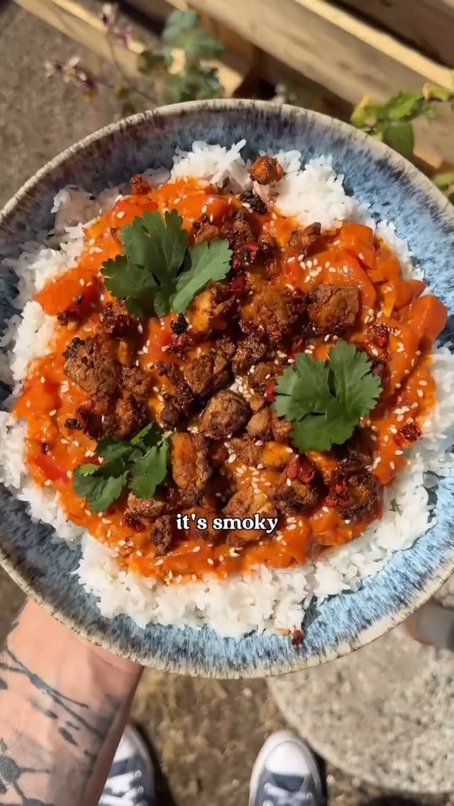 Smoky Red Curry with Cumin Baked Tofu