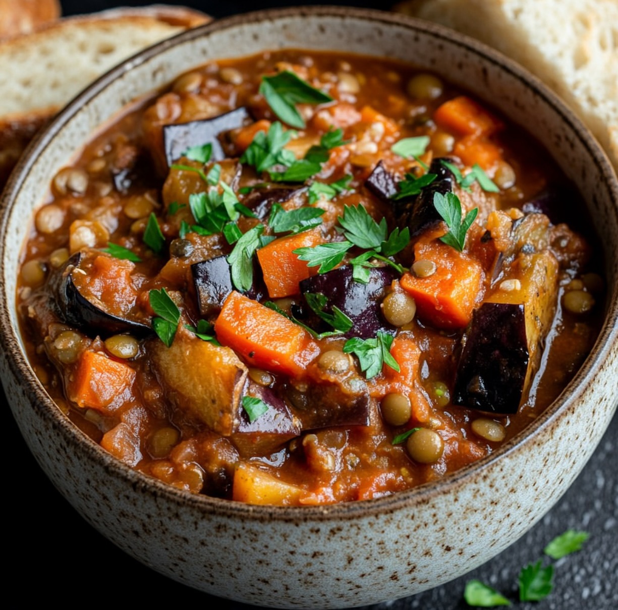 Vegan Eggplant and Lentil Stew