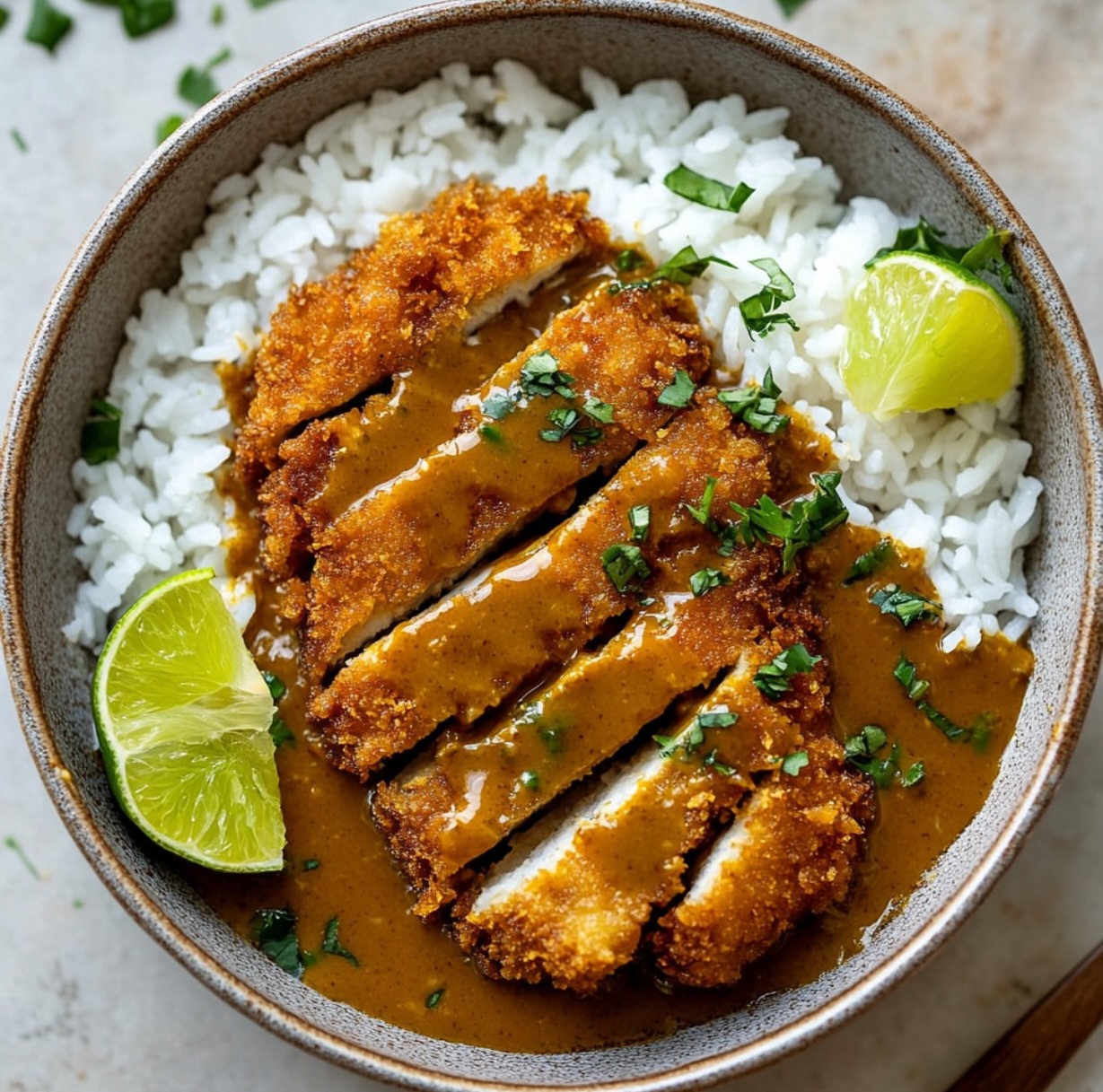 Vegan Katsu Curry with Crispy Tofu