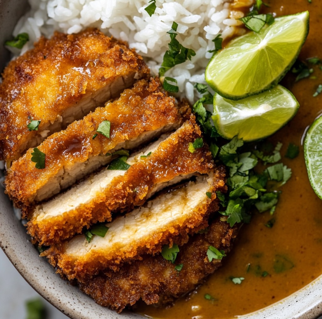 Vegan Katsu Curry with Crispy Tofu