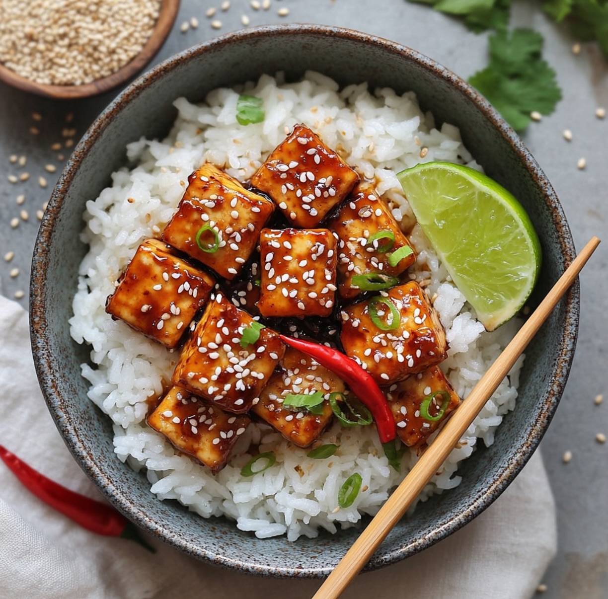 Sticky Tofu with Ginger