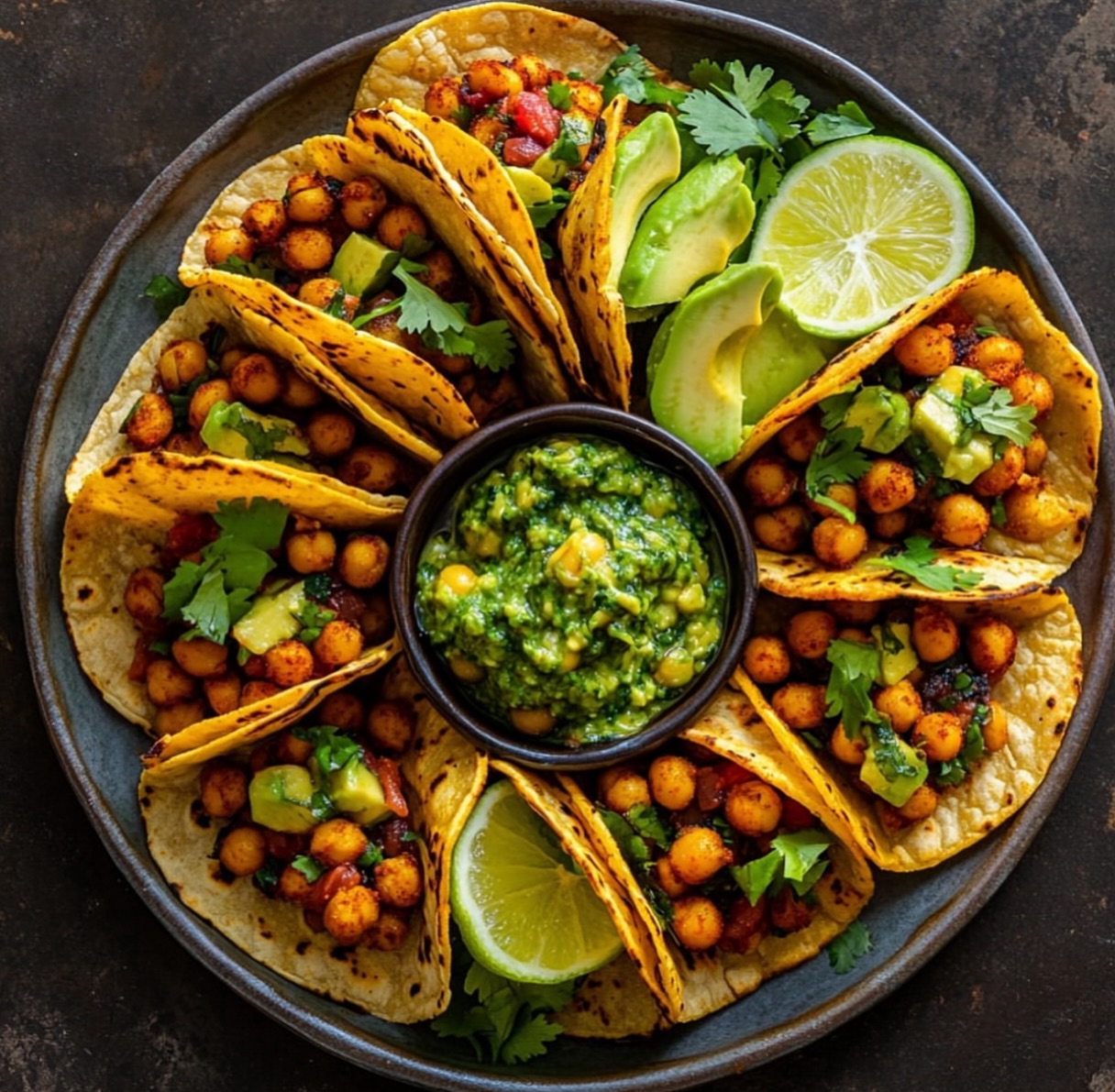Spiced Chickpea Tacos with Cilantro Pesto