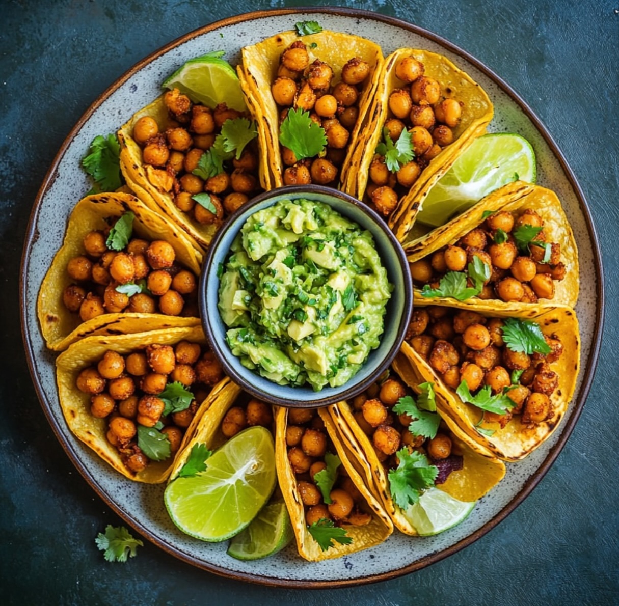 Spiced Chickpea Tacos with Cilantro Pesto