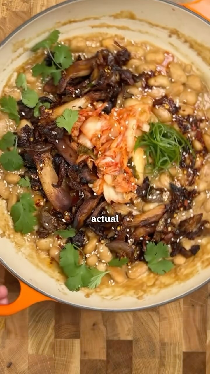 Roasted Miso Mushrooms with Butterbean Base