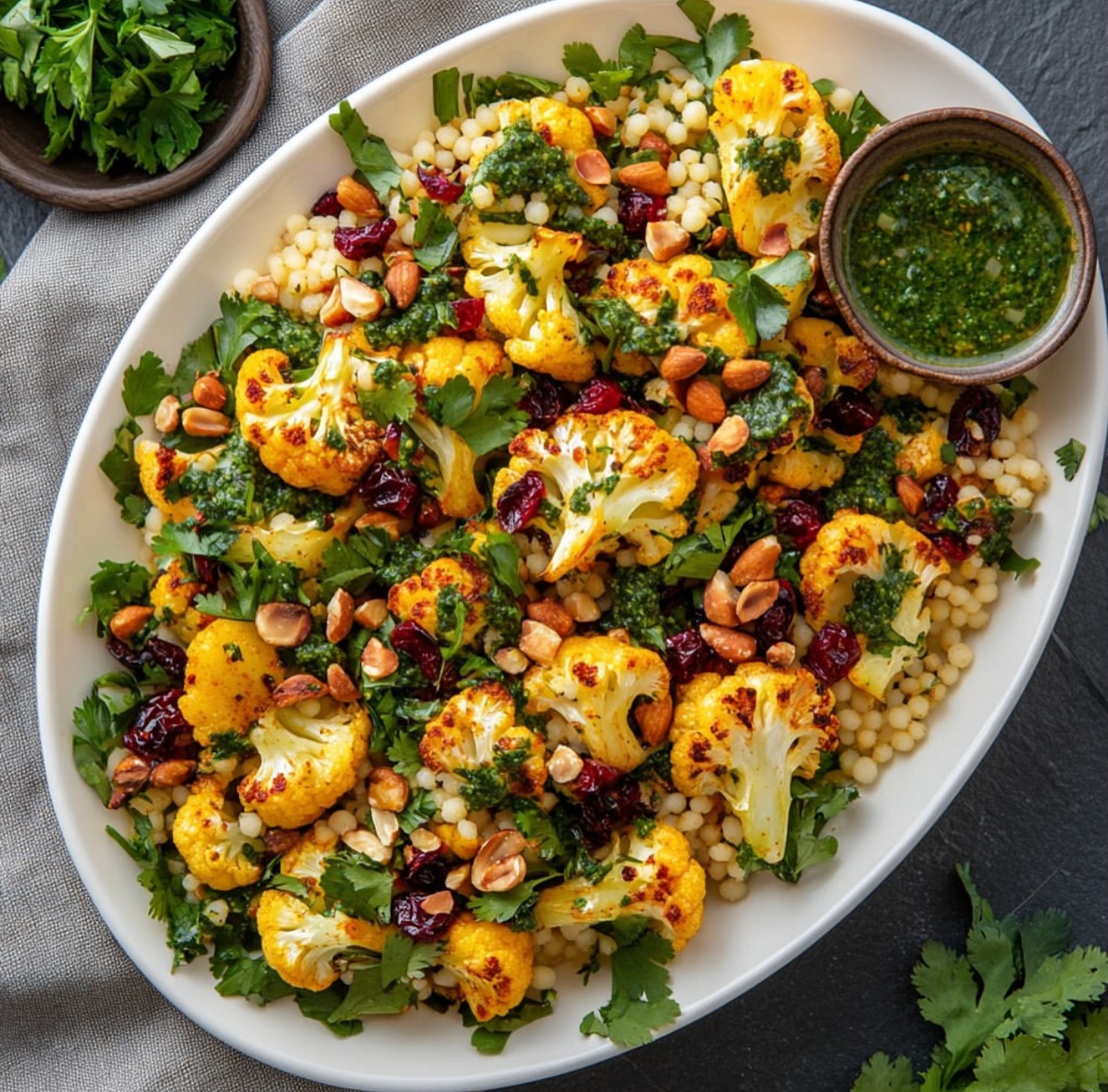 Cauliflower Couscous Salad with Zhoug