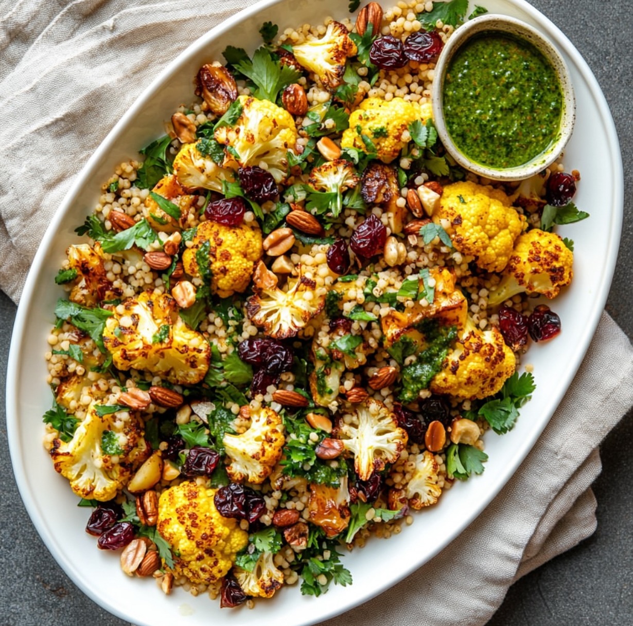 Cauliflower Couscous Salad with Zhoug