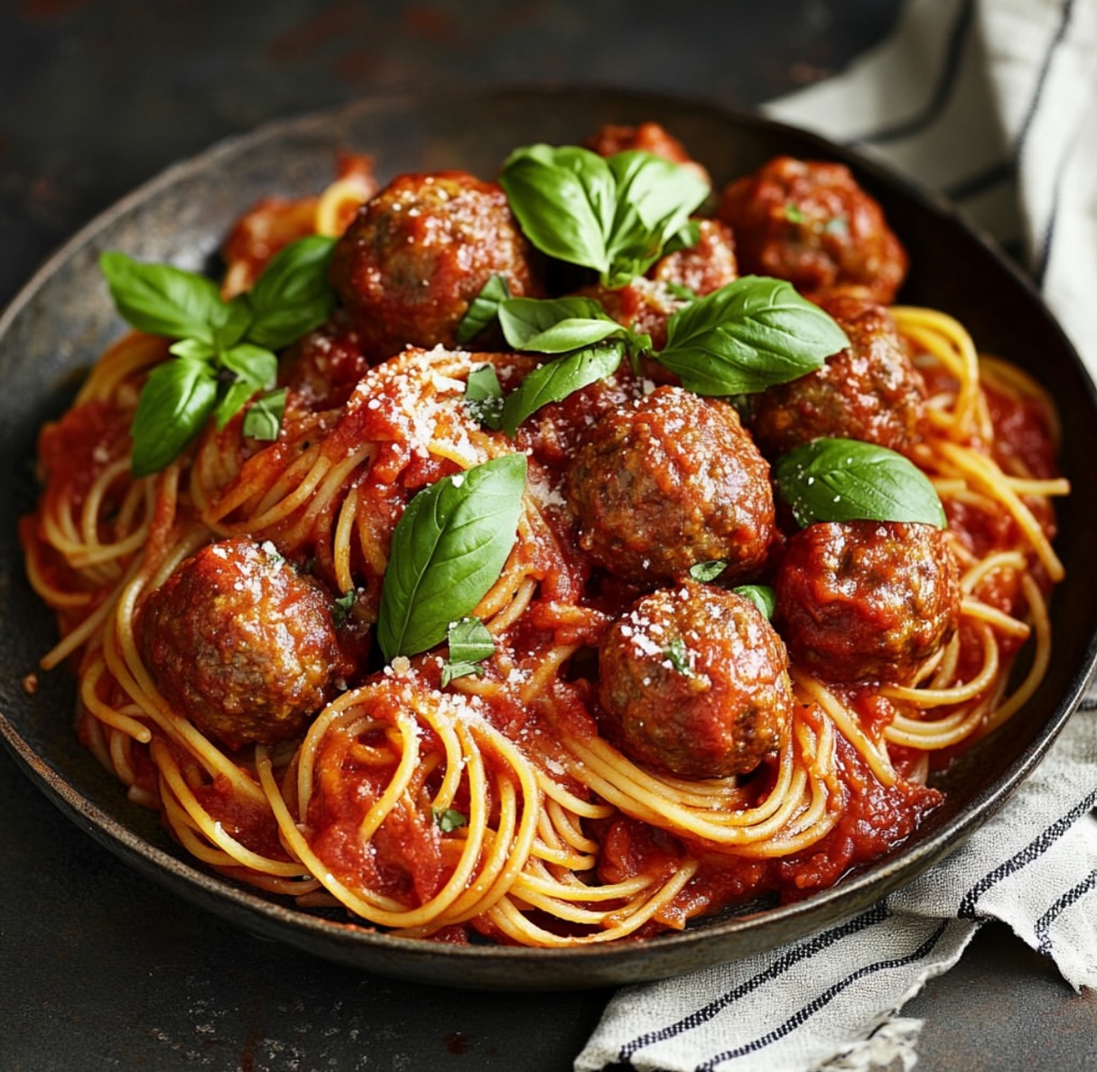 Vegan Spaghetti Marinara with Lentil Balls