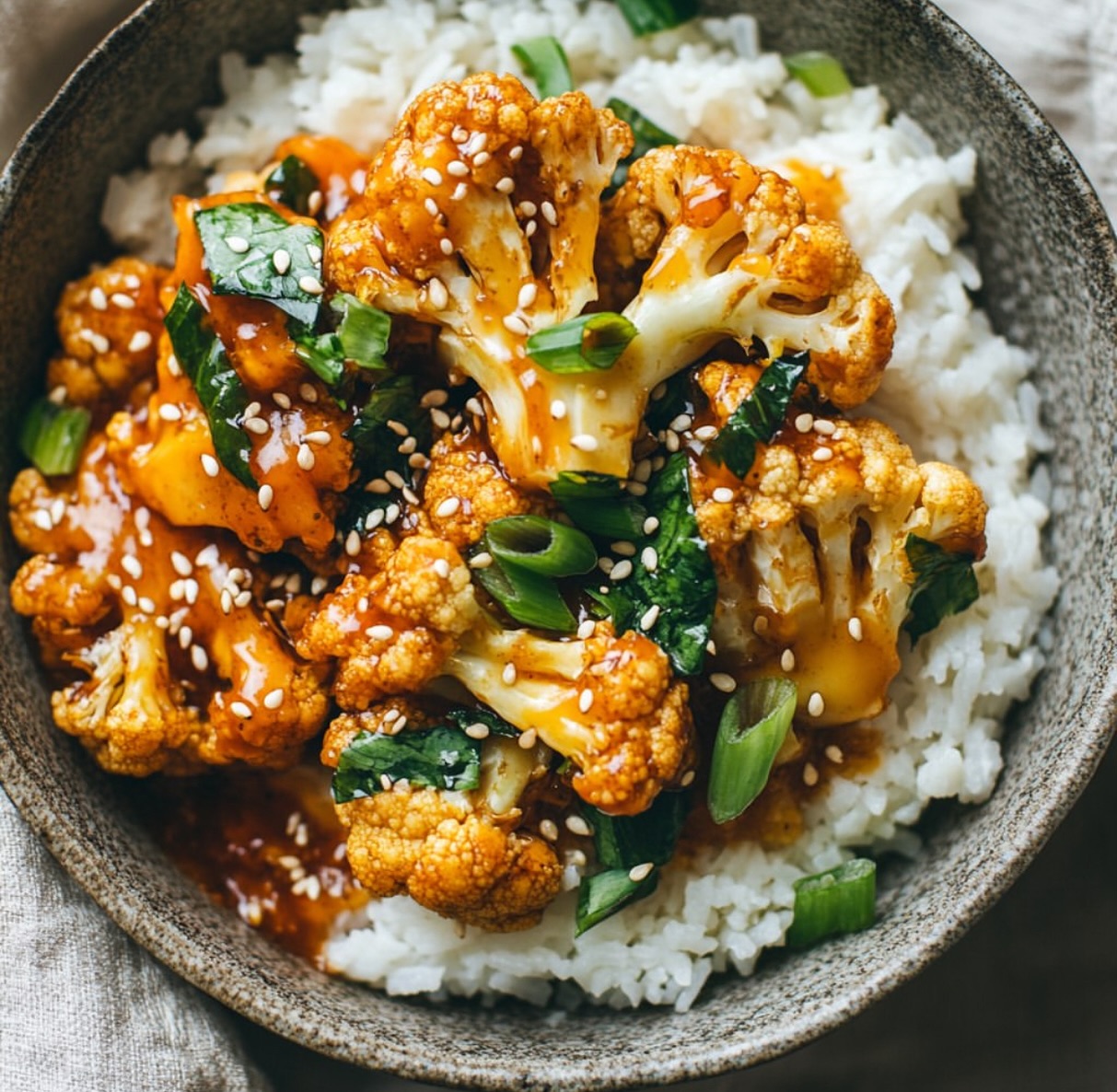 Easy Vegan Sticky Sesame Cauliflower