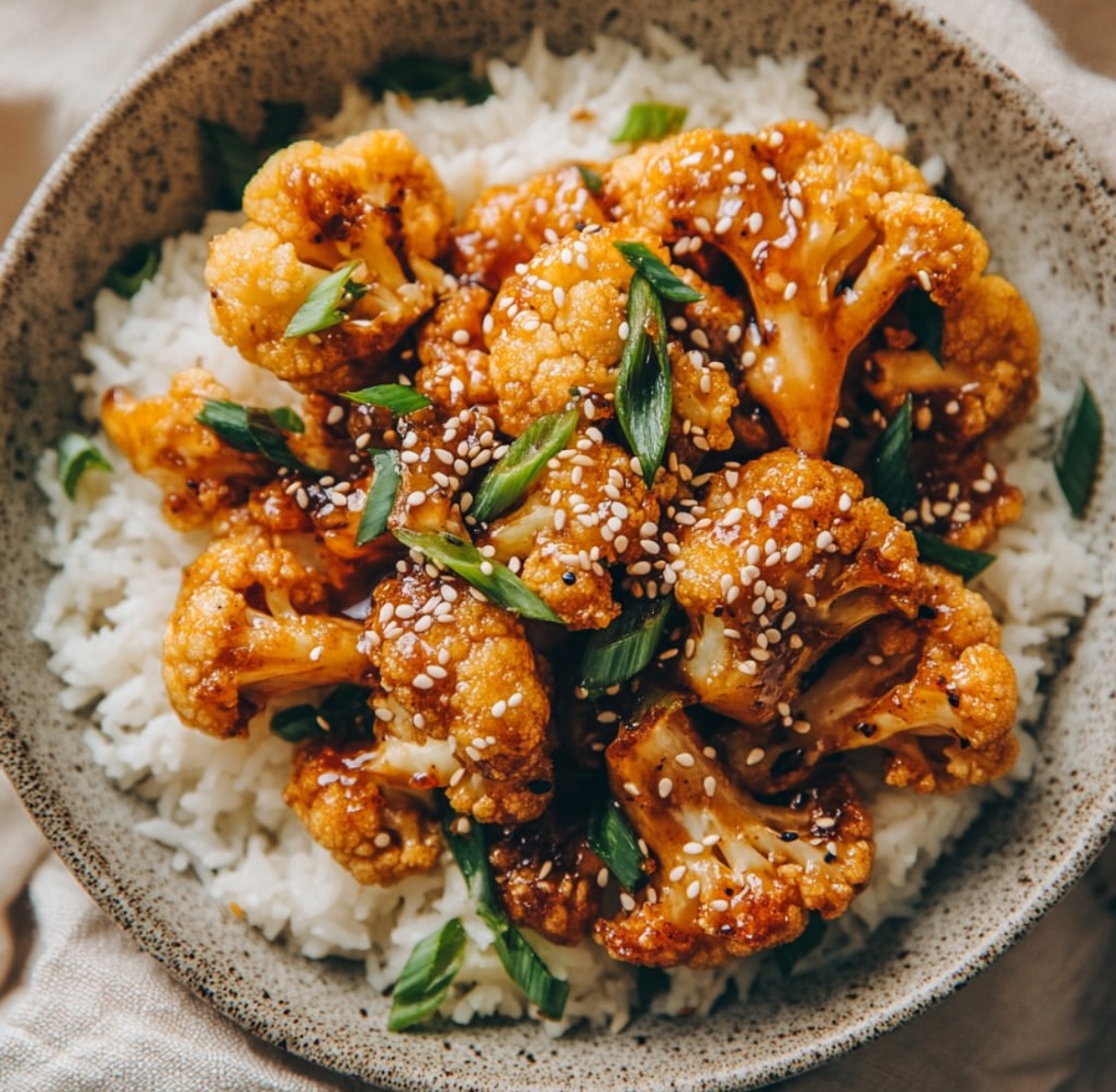Easy Vegan Sticky Sesame Cauliflower
