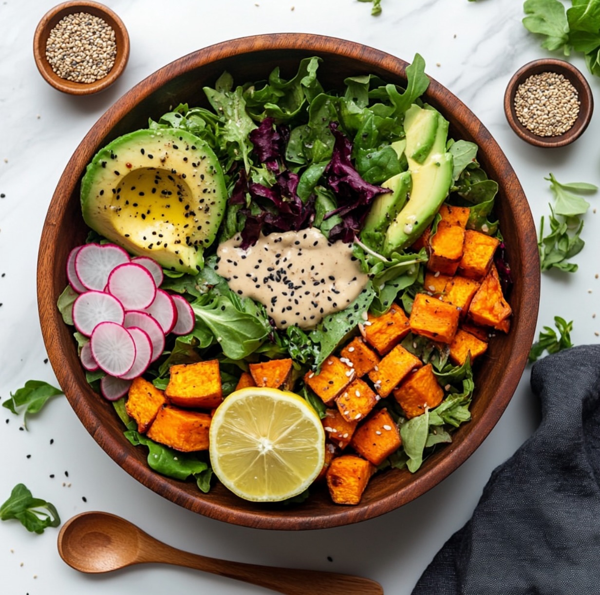 Sweet Potato and Avocado Green Salad