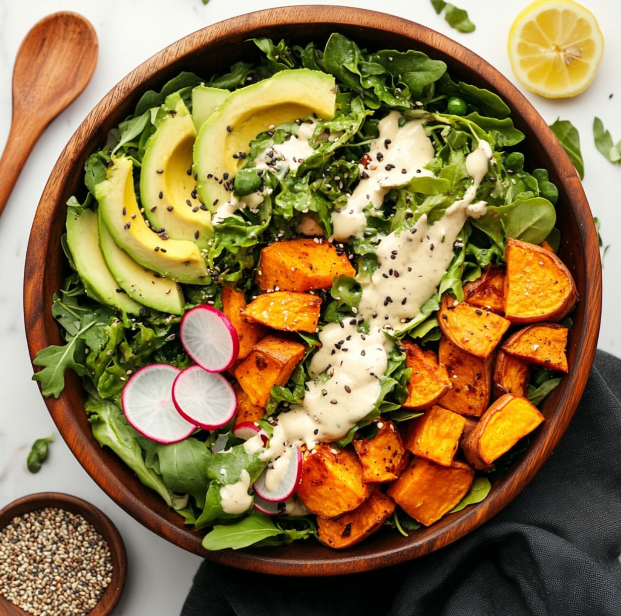 Sweet Potato and Avocado Green Salad