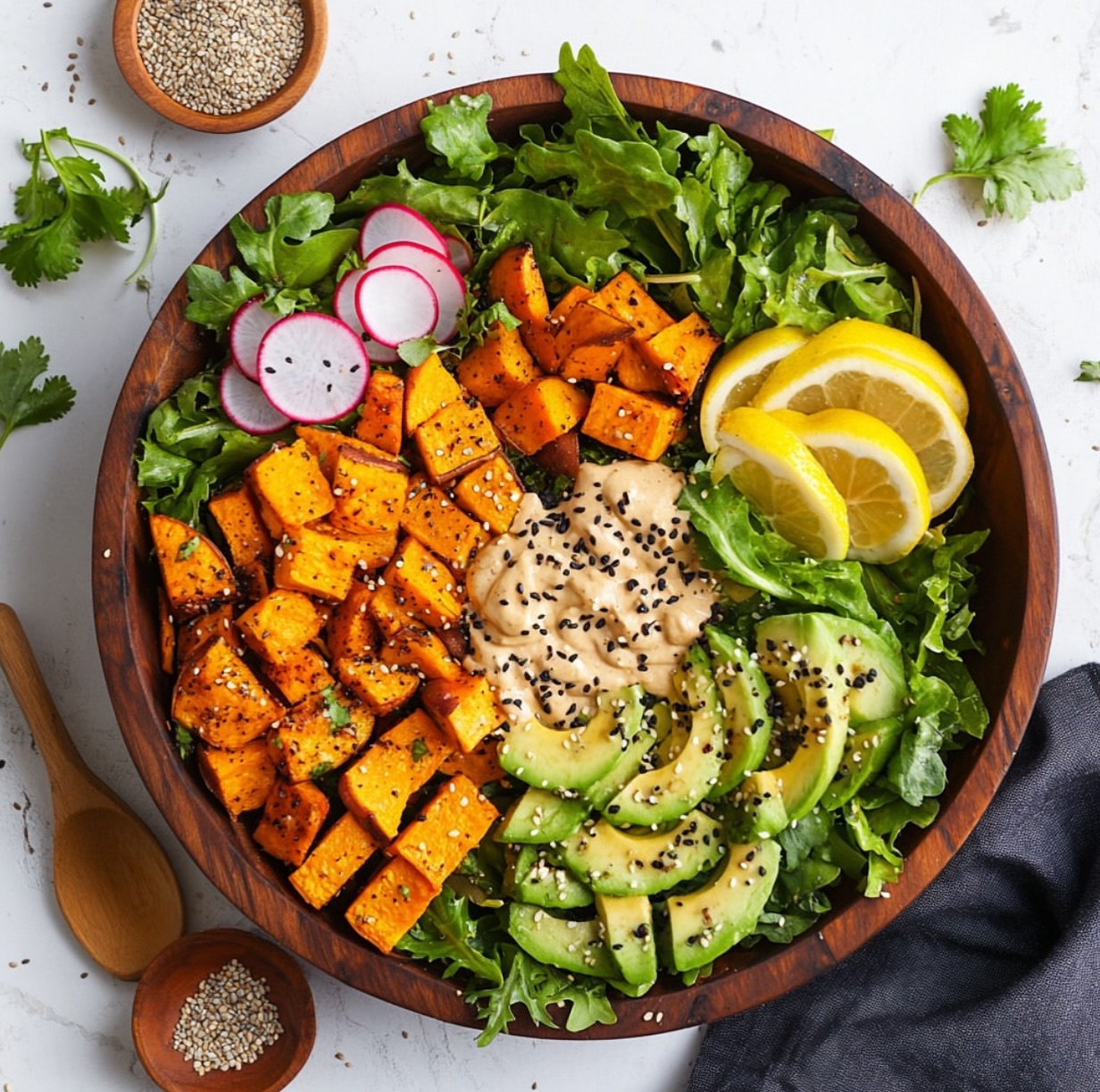 Sweet Potato and Avocado Green Salad