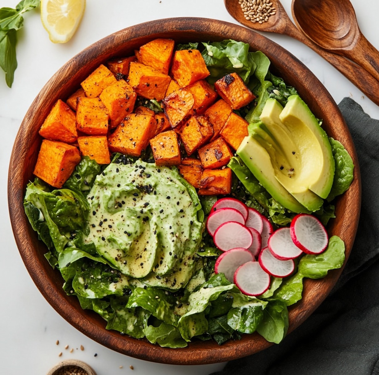 Sweet Potato and Avocado Green Salad
