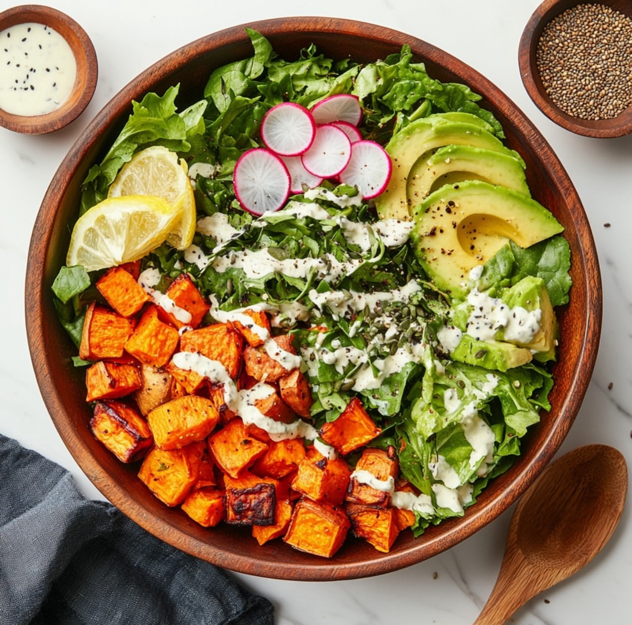 Sweet Potato and Avocado Green Salad