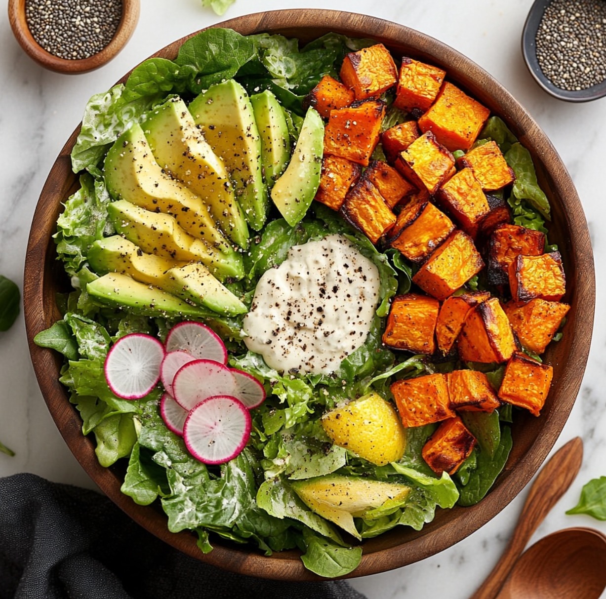 Sweet Potato and Avocado Green Salad