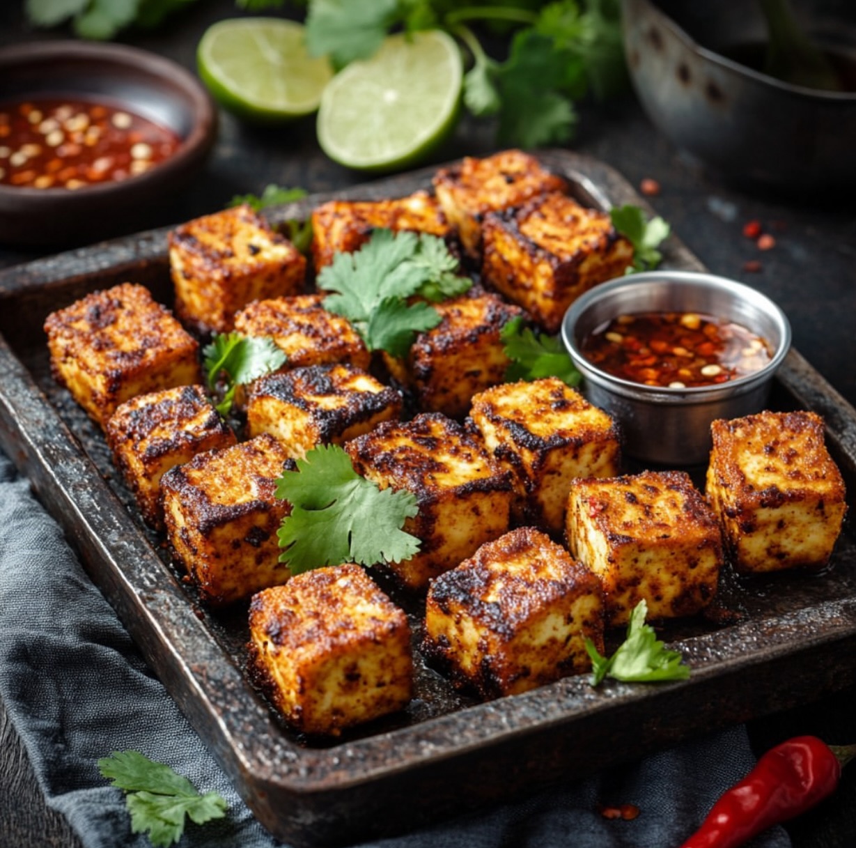 Baked Crispy Peanut Tofu