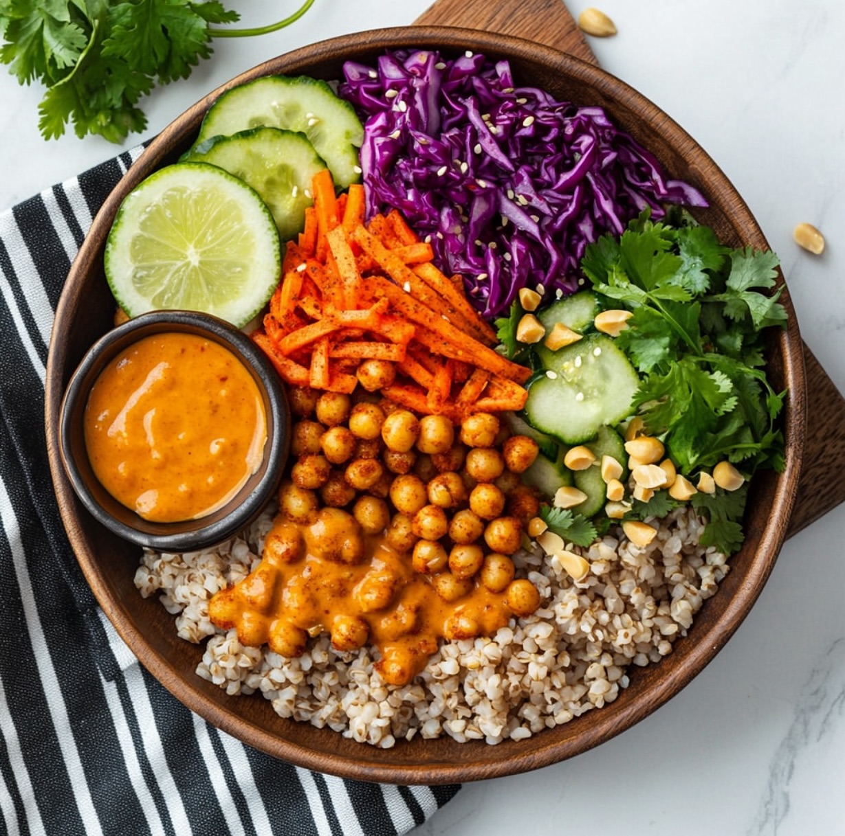 Crispy Miso Chickpea Bowls with Dressing