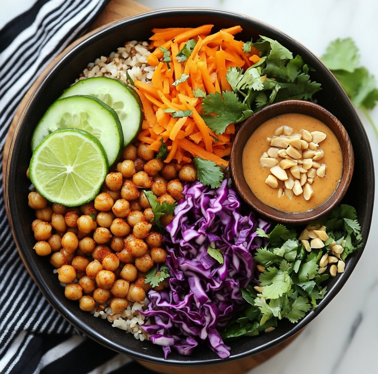Crispy Miso Chickpea Bowls with Dressing