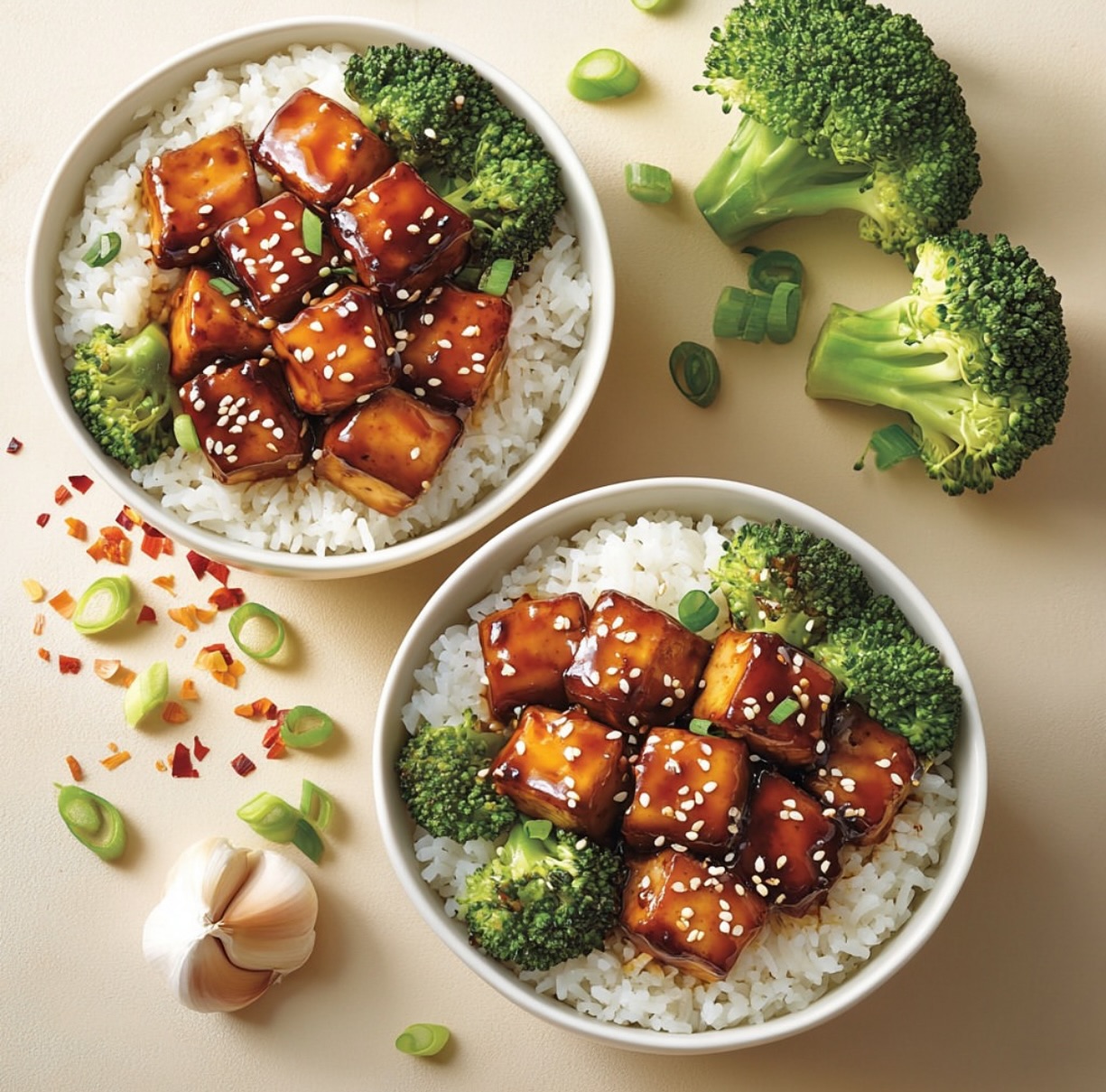 Spicy Garlicky Sesame Tofu