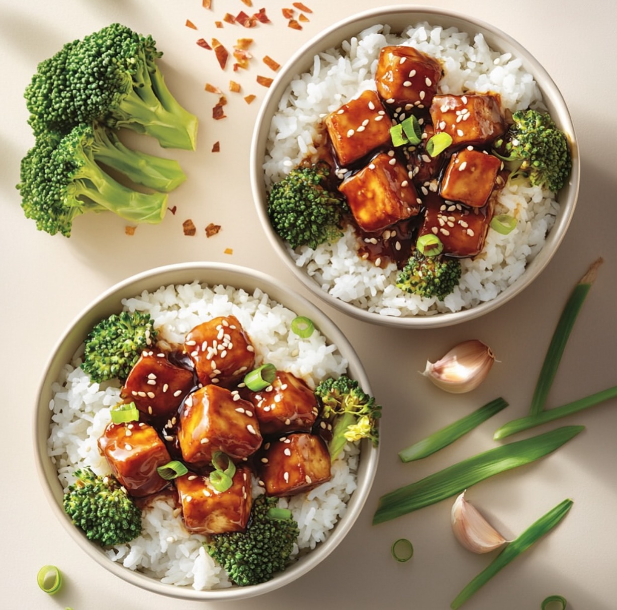 Spicy Garlicky Sesame Tofu