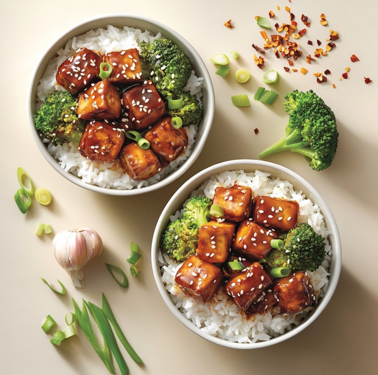 Spicy Garlicky Sesame Tofu