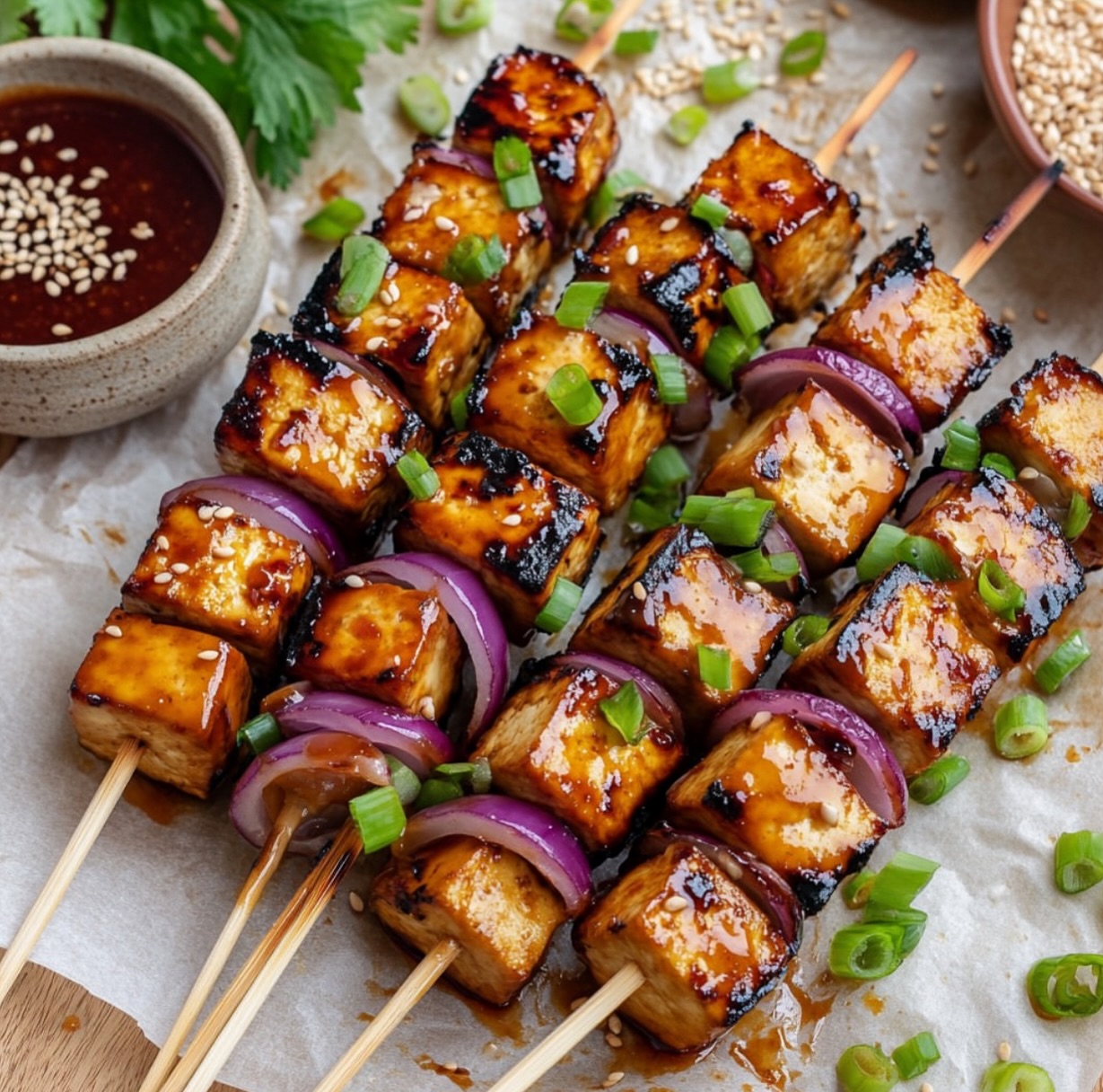 Grilled Teriyaki Tofu Skewers