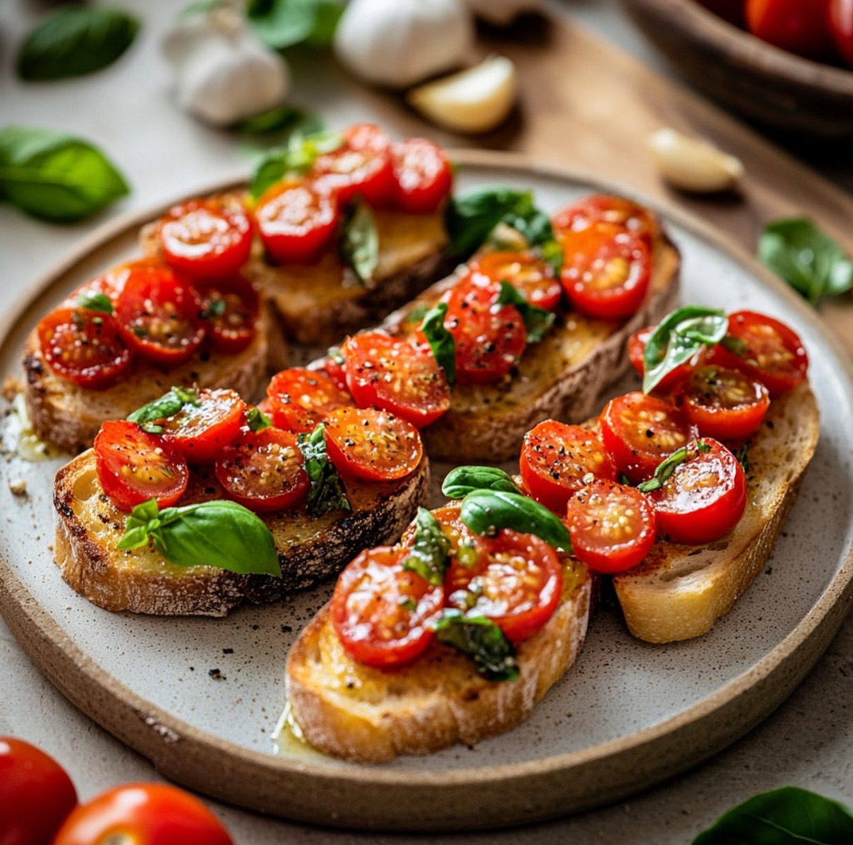 Easy Cherry Tomato Bruschetta