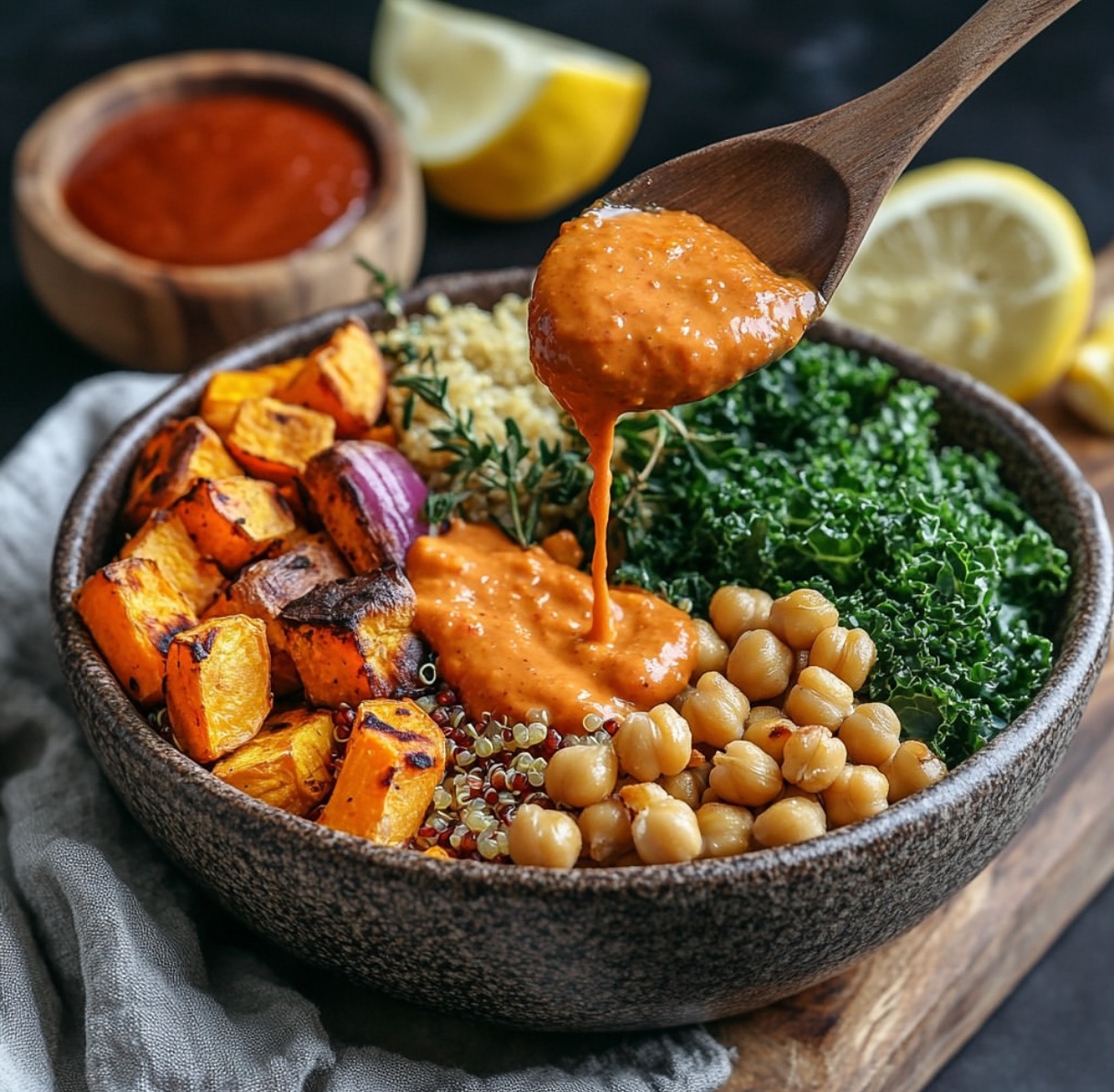 Hearty Kale Salad with Chipotle Pecan Pesto