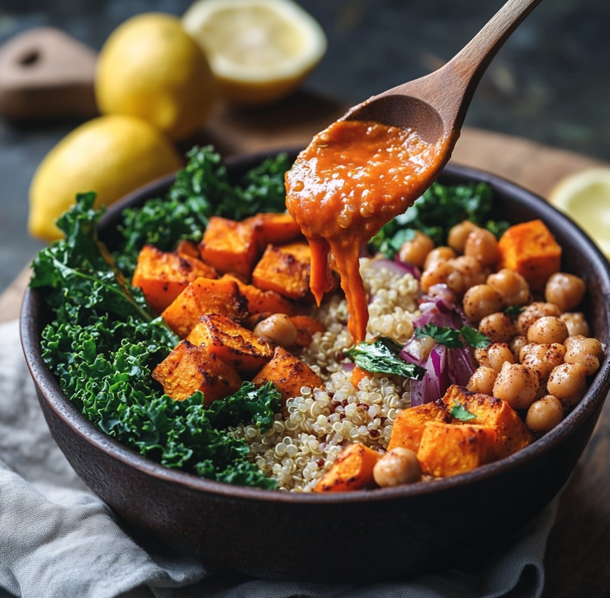 Hearty Kale Salad with Chipotle Pecan Pesto