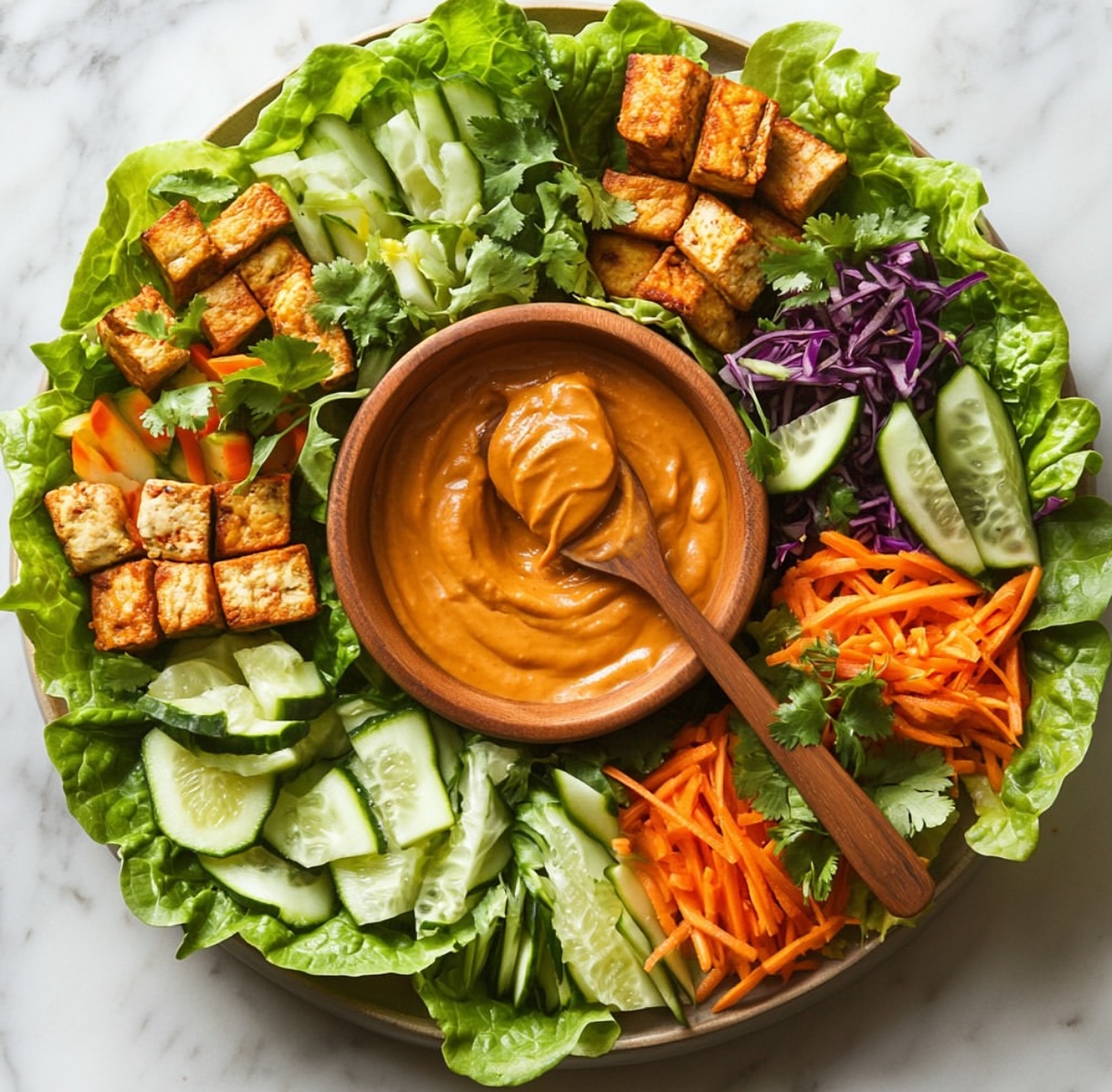 Crispy Tofu and Eggplant Lettuce Wraps