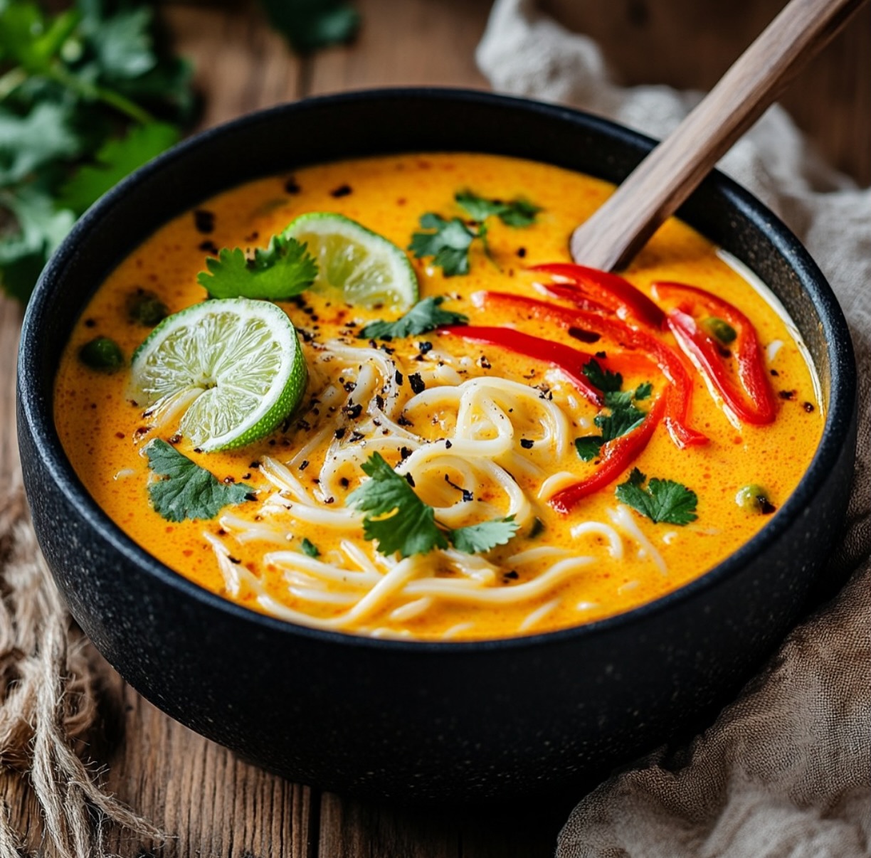 Veggie Coconut Noodle Soup