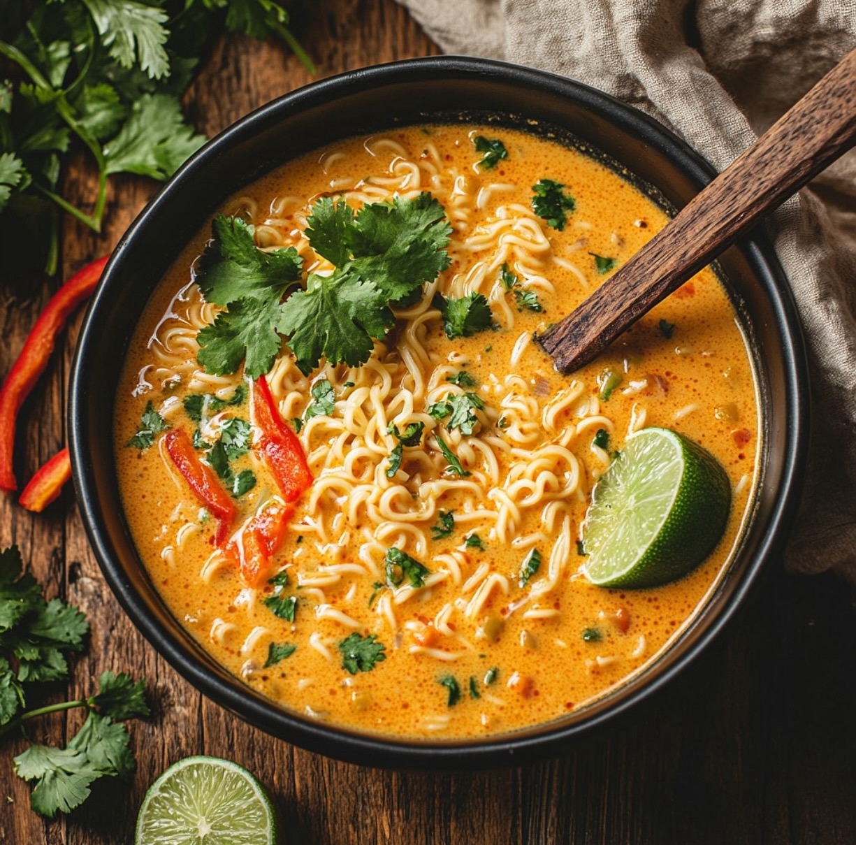Veggie Coconut Noodle Soup