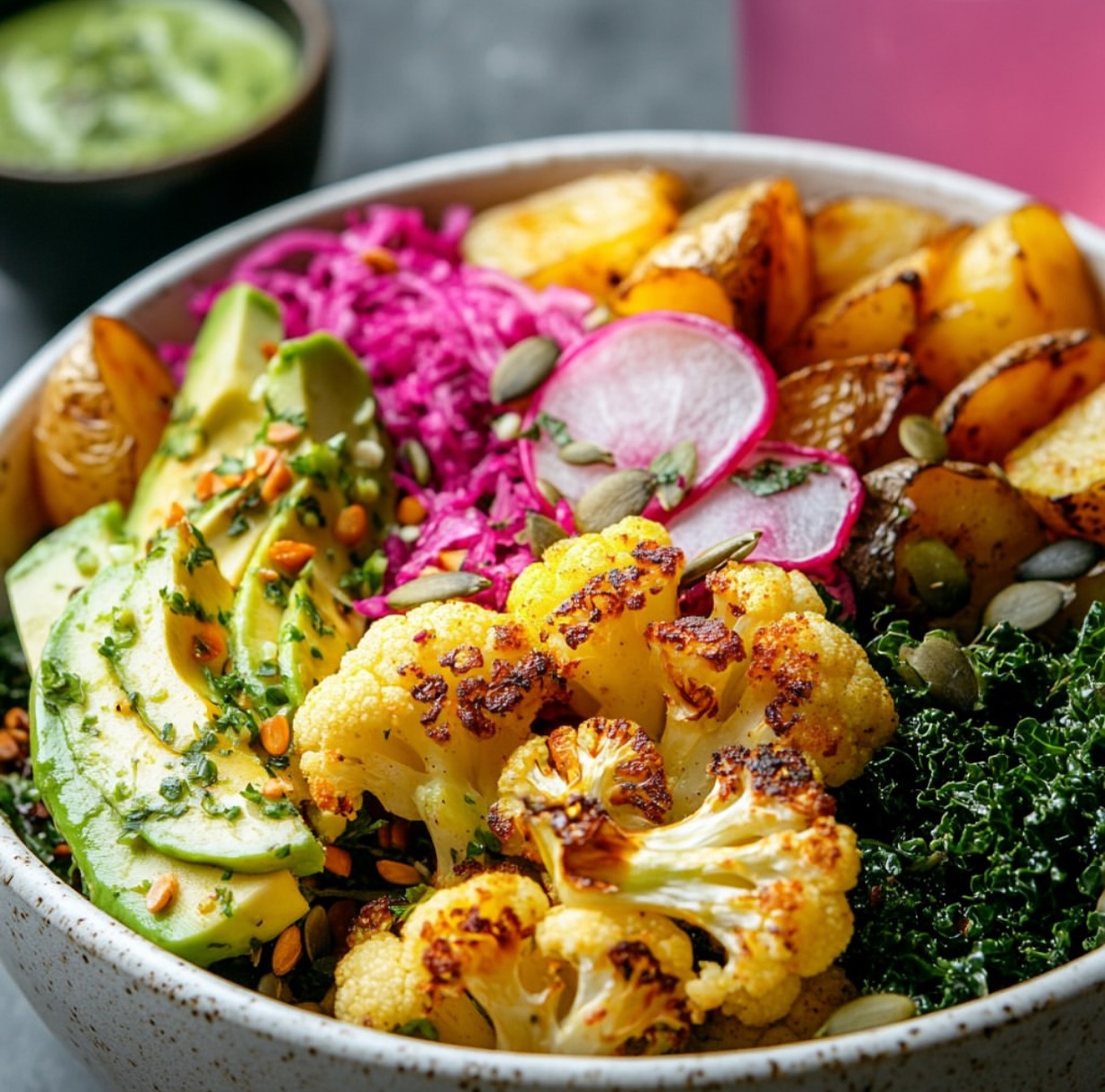 Cauliflower Chickpea Potato Bowls