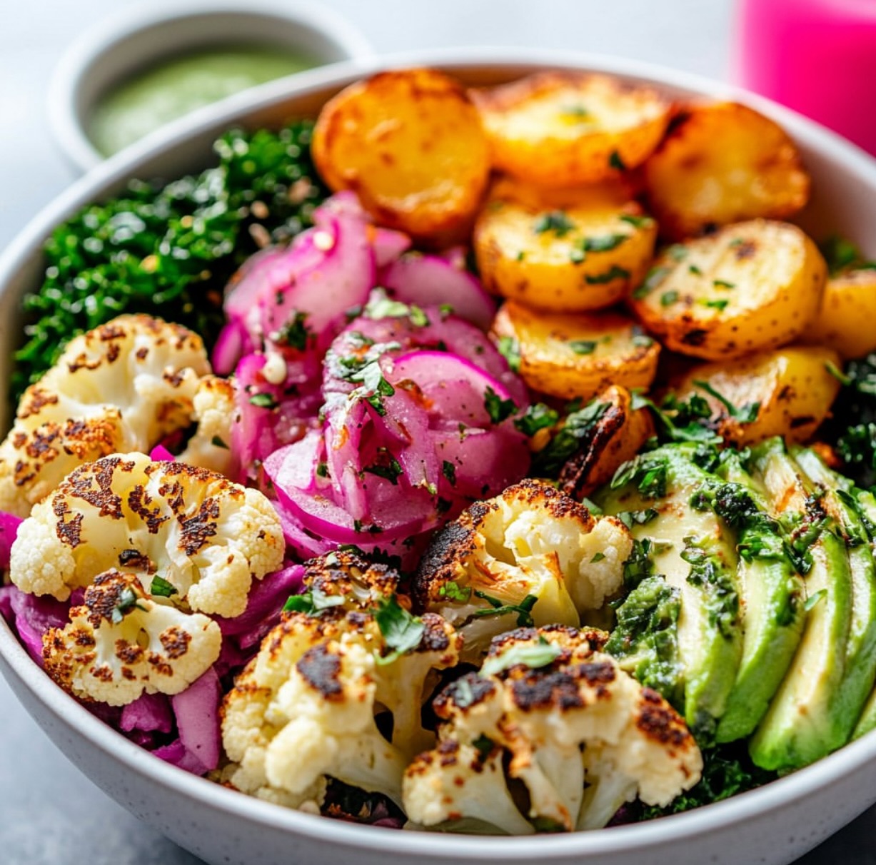 Cauliflower Chickpea Potato Bowls