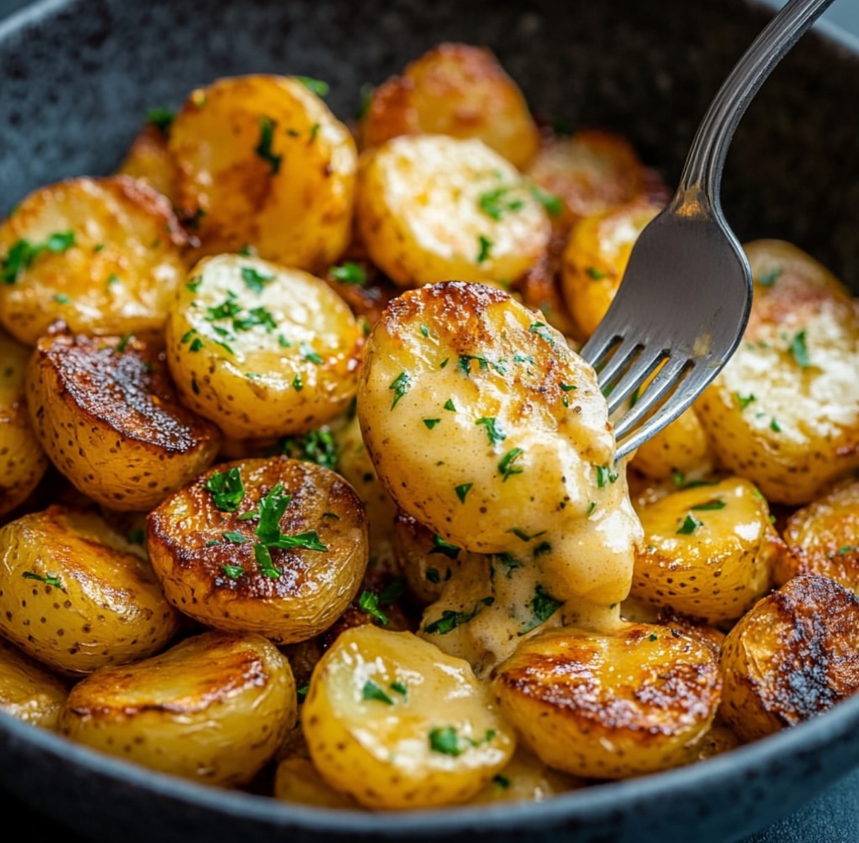 Addictive Roasted Potatoes with Dressing