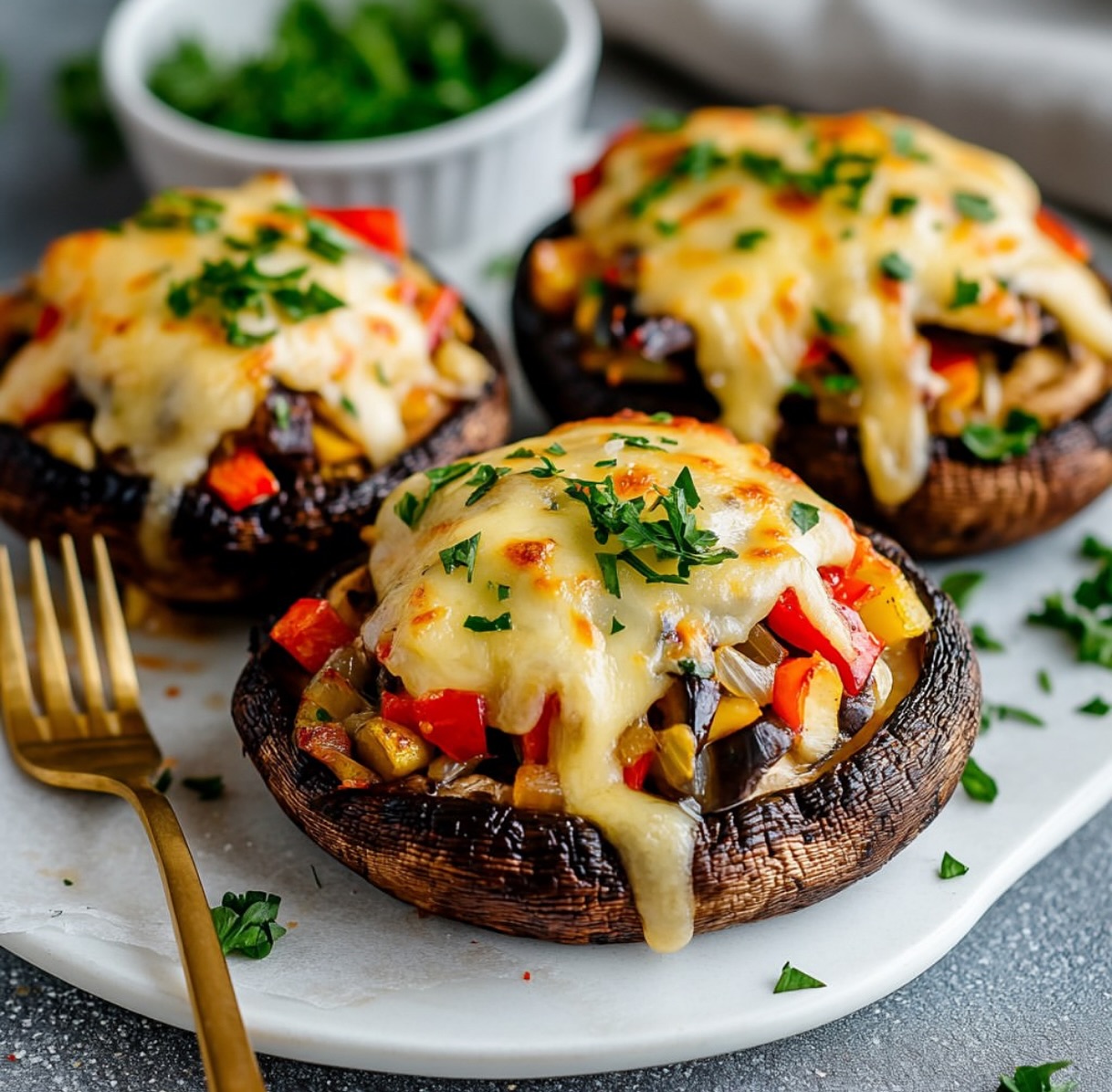Simple Vegan Stuffed Portobello Mushrooms