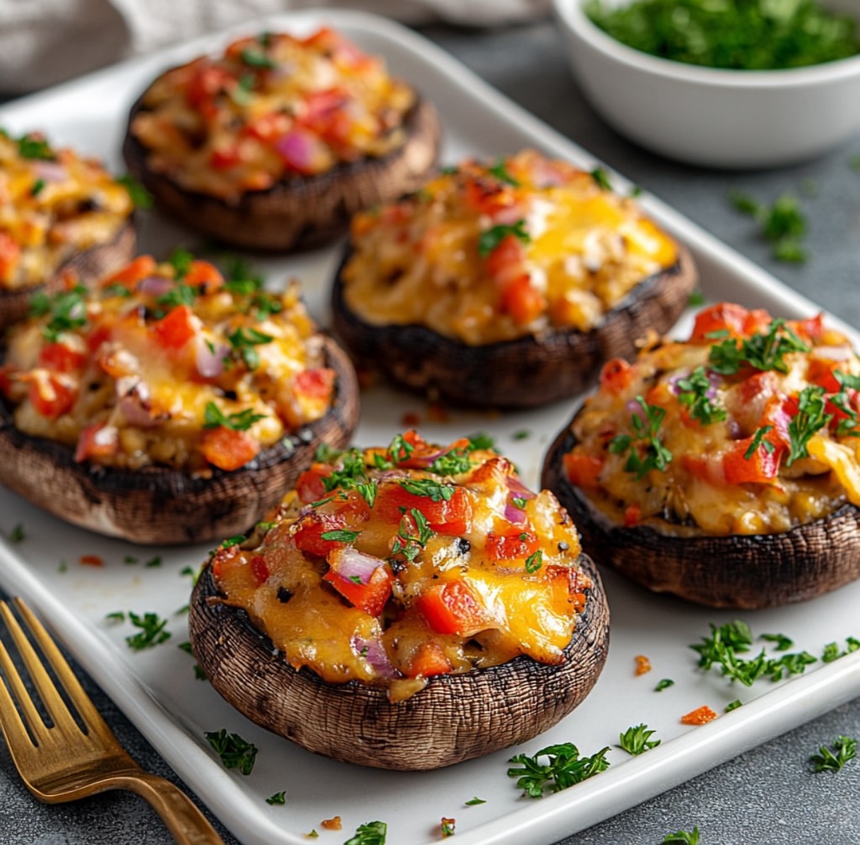 Simple Vegan Stuffed Portobello Mushrooms