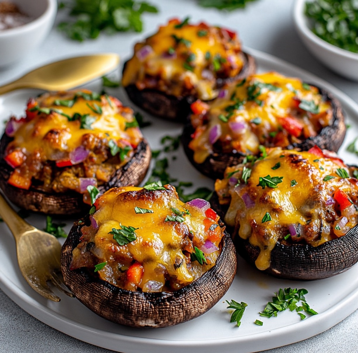 Simple Vegan Stuffed Portobello Mushrooms