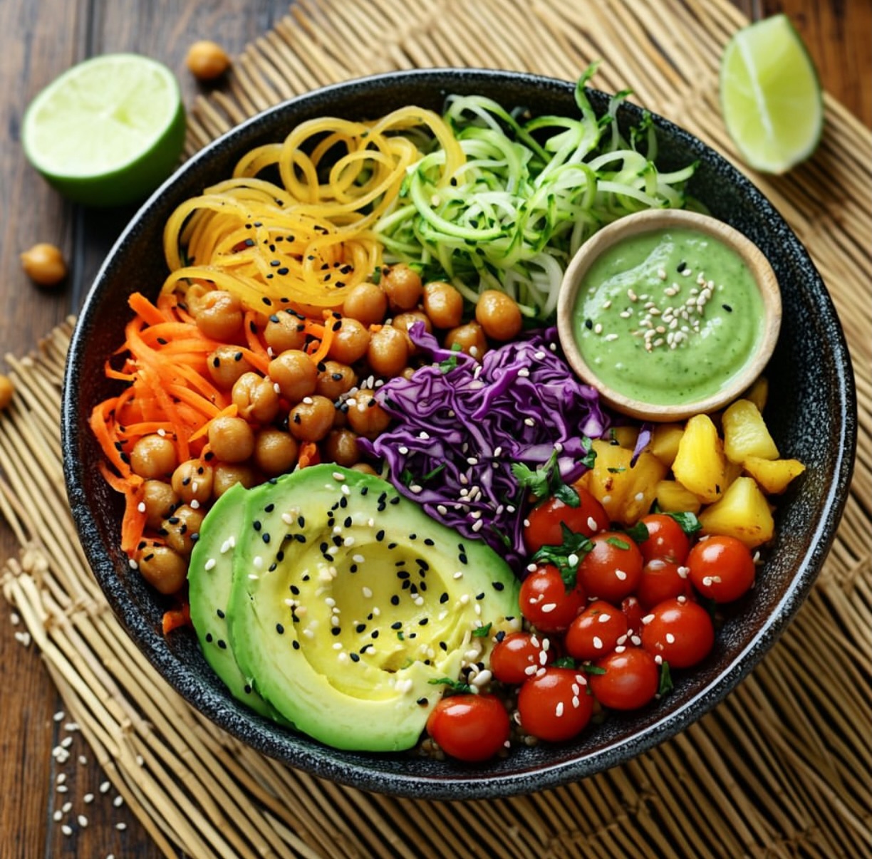 Vegan Buddha Bowl with Avocado Dressing