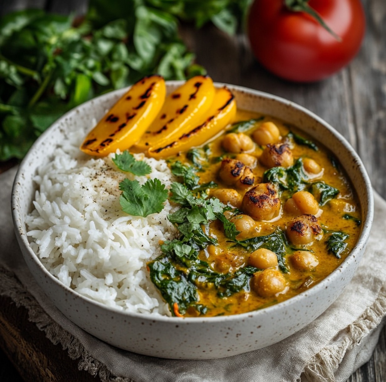 Easy Indian Spinach and Chickpea Curry