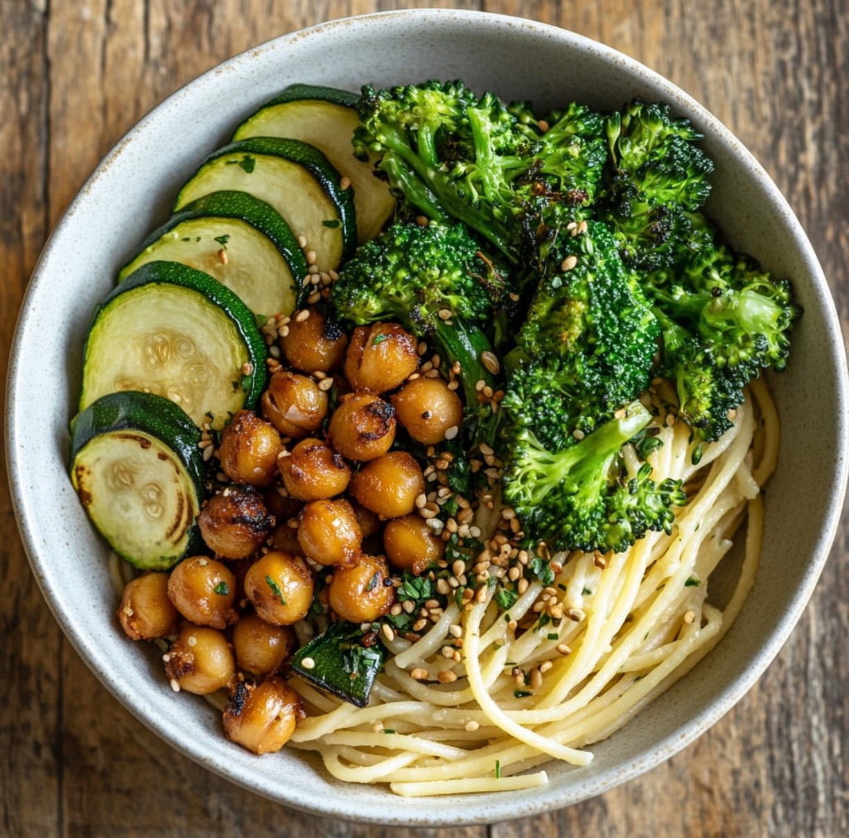 Vegan Bucatini with Vegetables