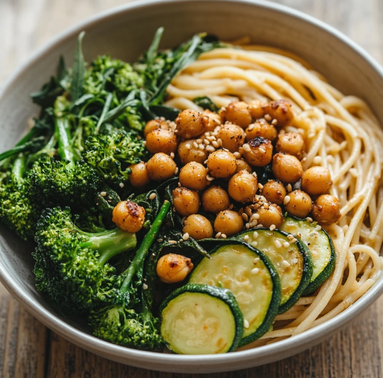 Vegan Bucatini with Vegetables