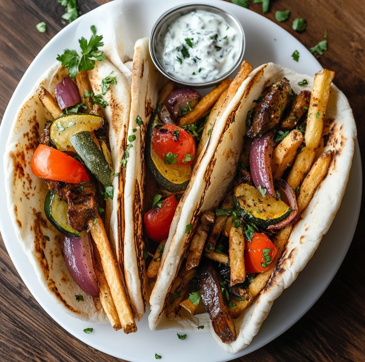Vegan Veggie Gyros with Tzatziki