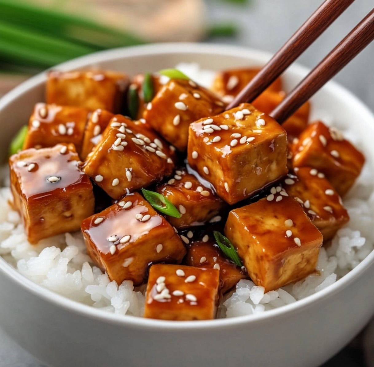 Sticky Sesame Crispy Tofu