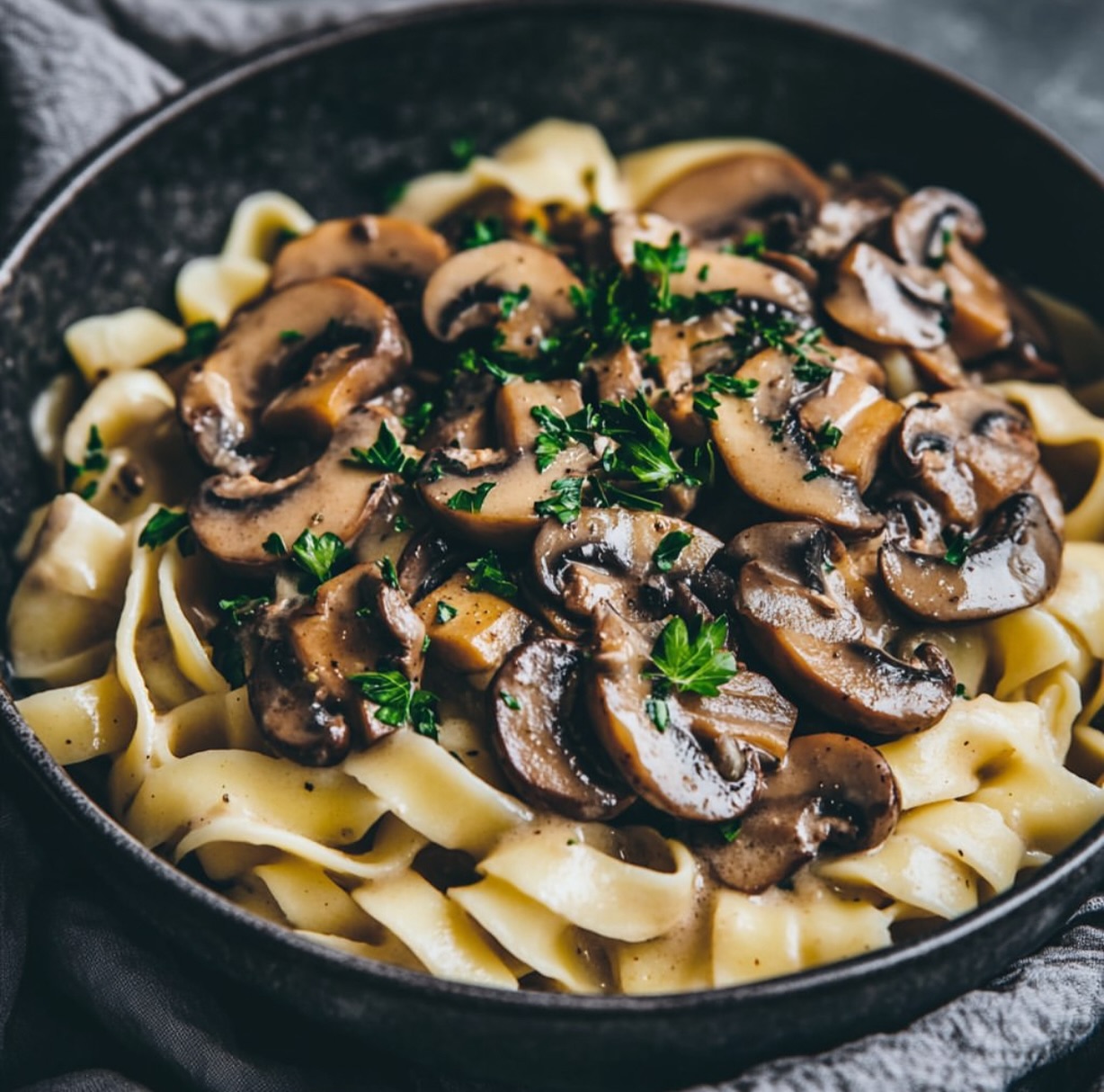 Vegan Mushroom Stroganoff for Two