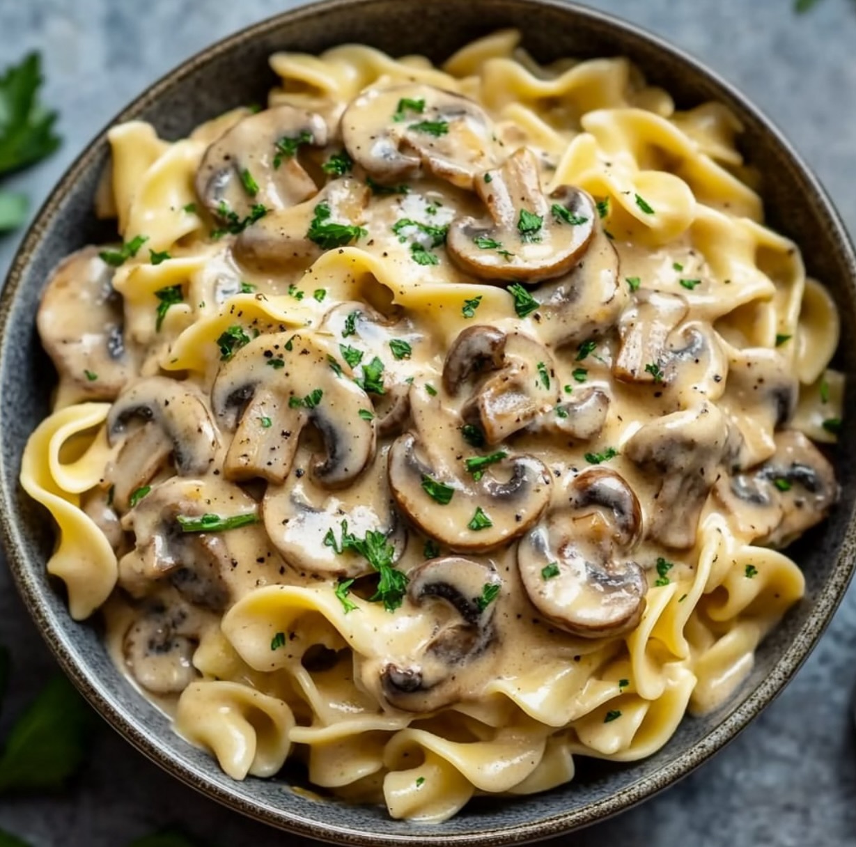 Vegan Mushroom Stroganoff for Two