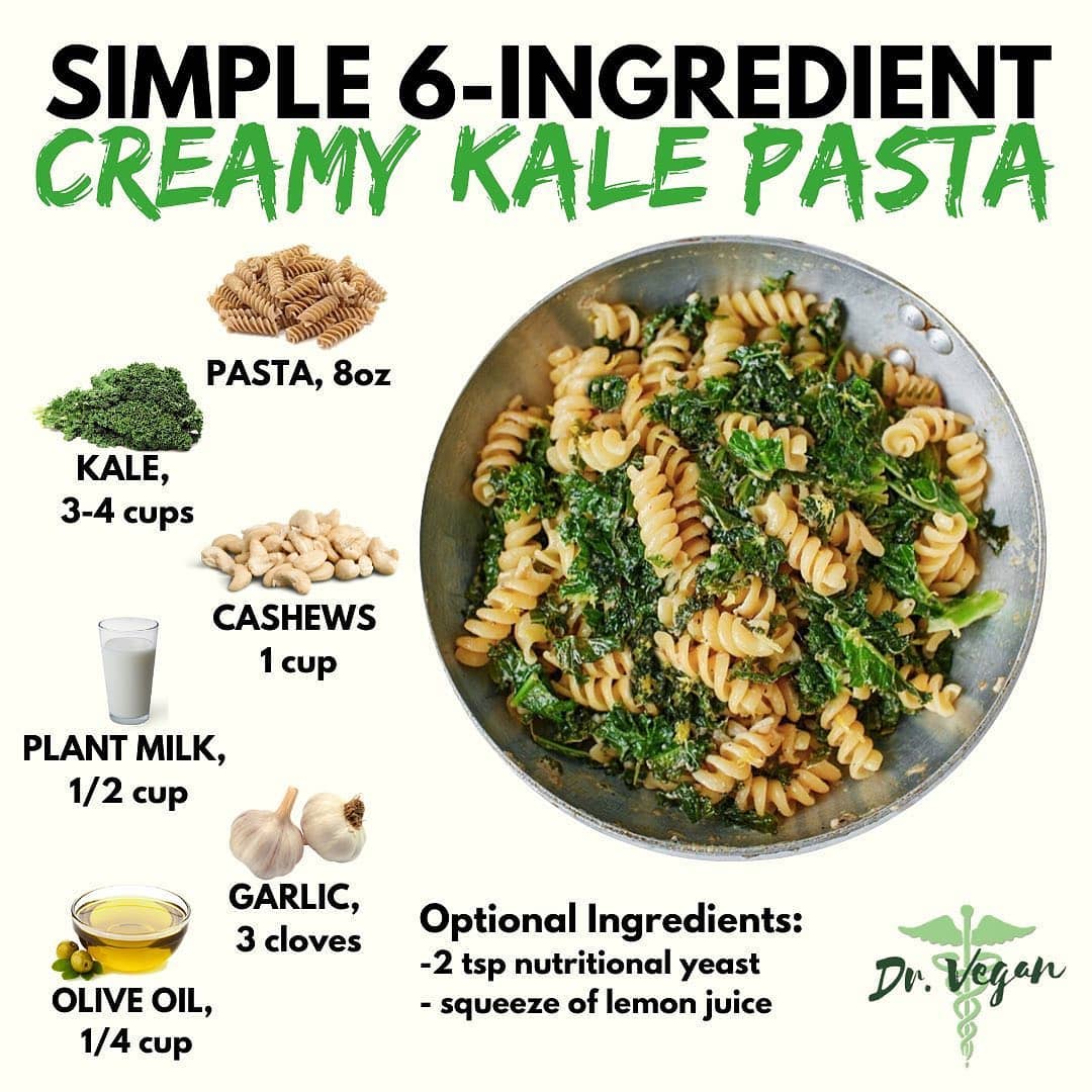 5 Ingredient Creamy Kale Pasta