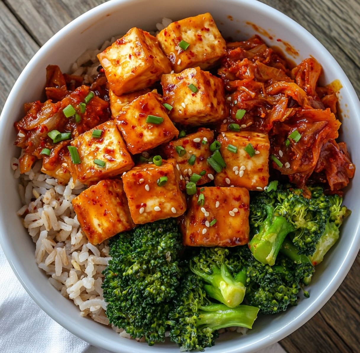 Crispy Baked Tofu with Gochujang Sauce