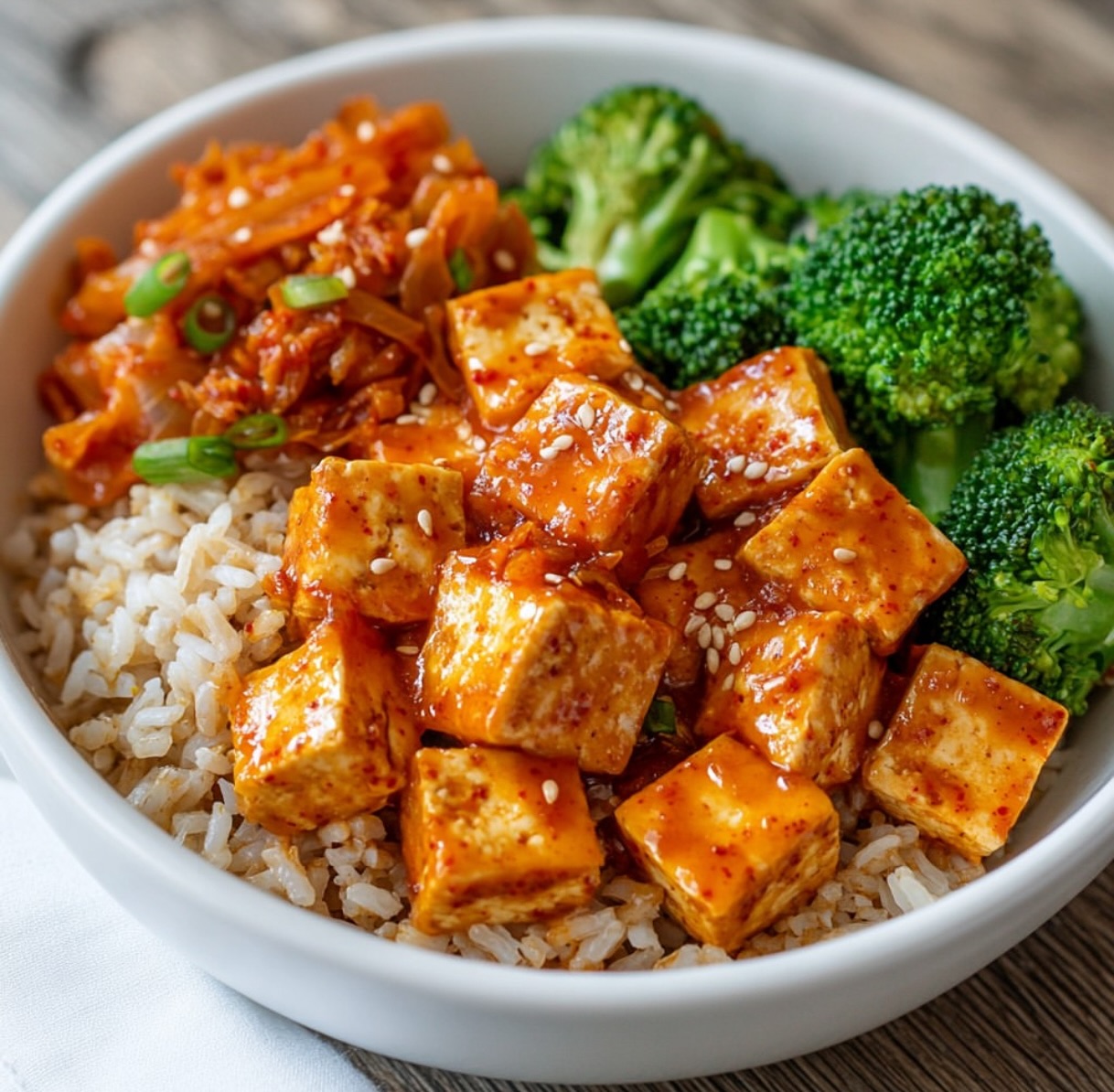 Crispy Baked Tofu with Gochujang Sauce