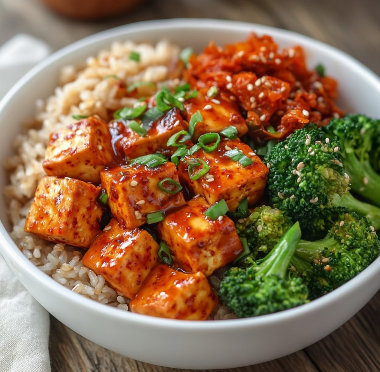 Crispy Baked Tofu with Gochujang Sauce